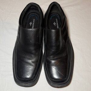 Men’s Dockers Edson Toe Leather Black Slip-On Loafers Size 7M EUC